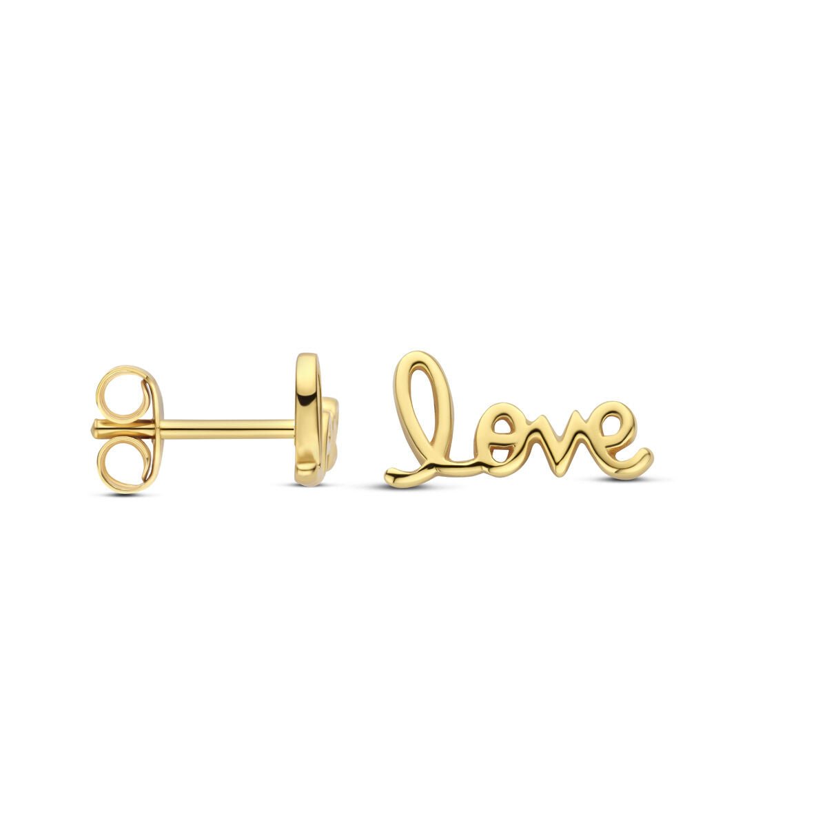 orecchini a bottone love 6 mm 1 micron argento placcato (giallo)