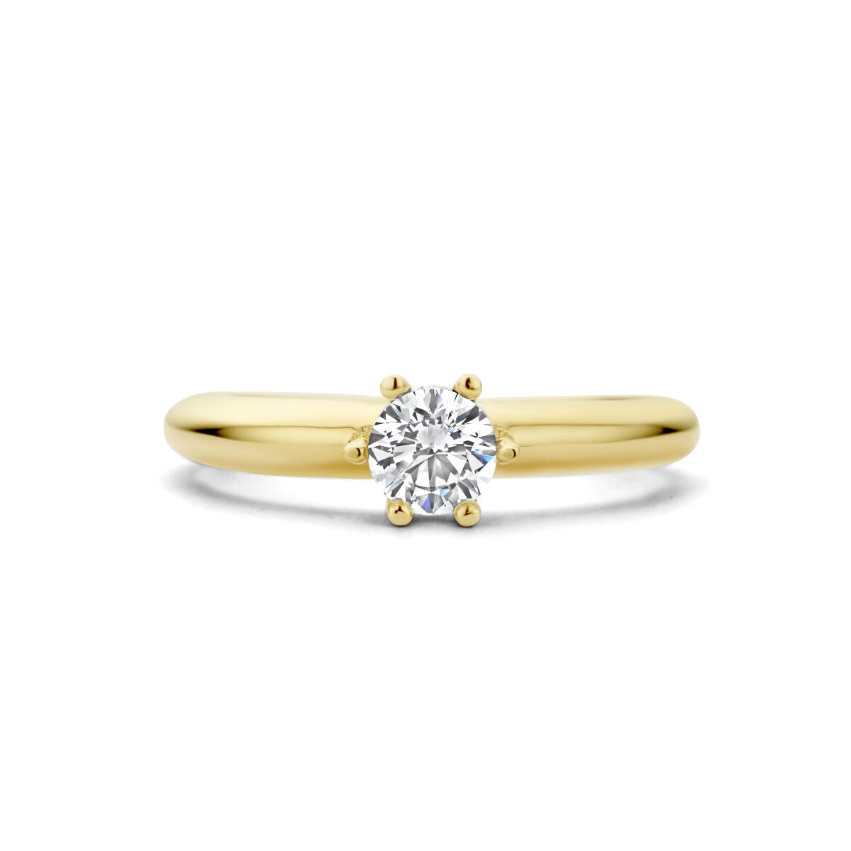 anello zirconia oro giallo 14K