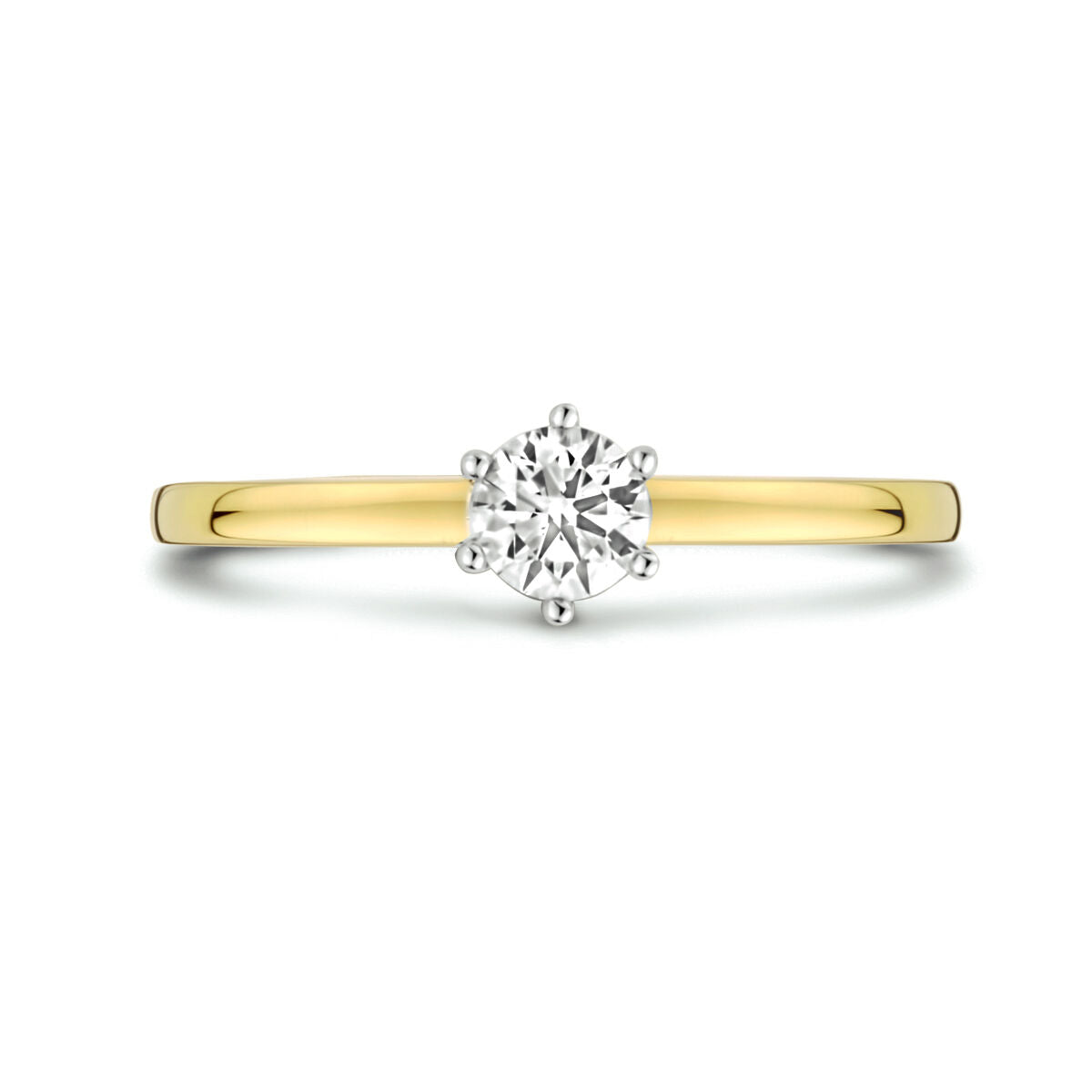 anello diamante 0.25ct h si oro bicolore 14K giallo/bianco