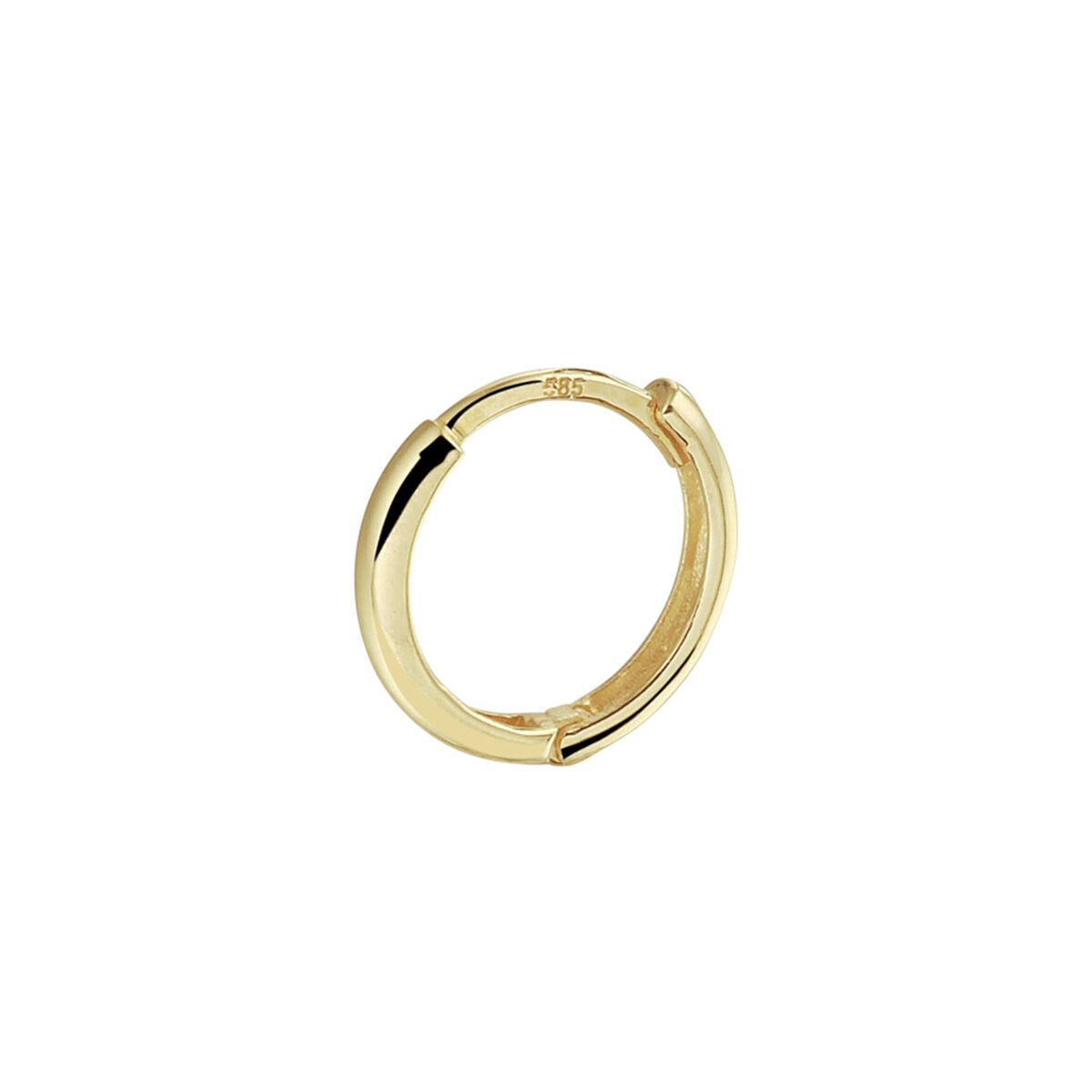 Orecchino alla creola in oro giallo 14K, con finitura lucida e forma rotonda.