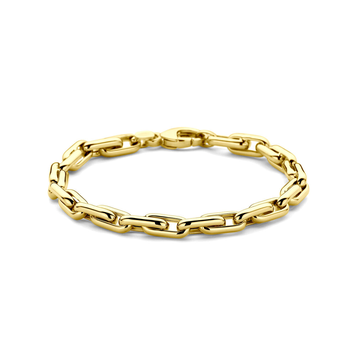 Bracciale in oro giallo 14K, maglia rolò di 5,5 mm, lunghezza 19 cm.