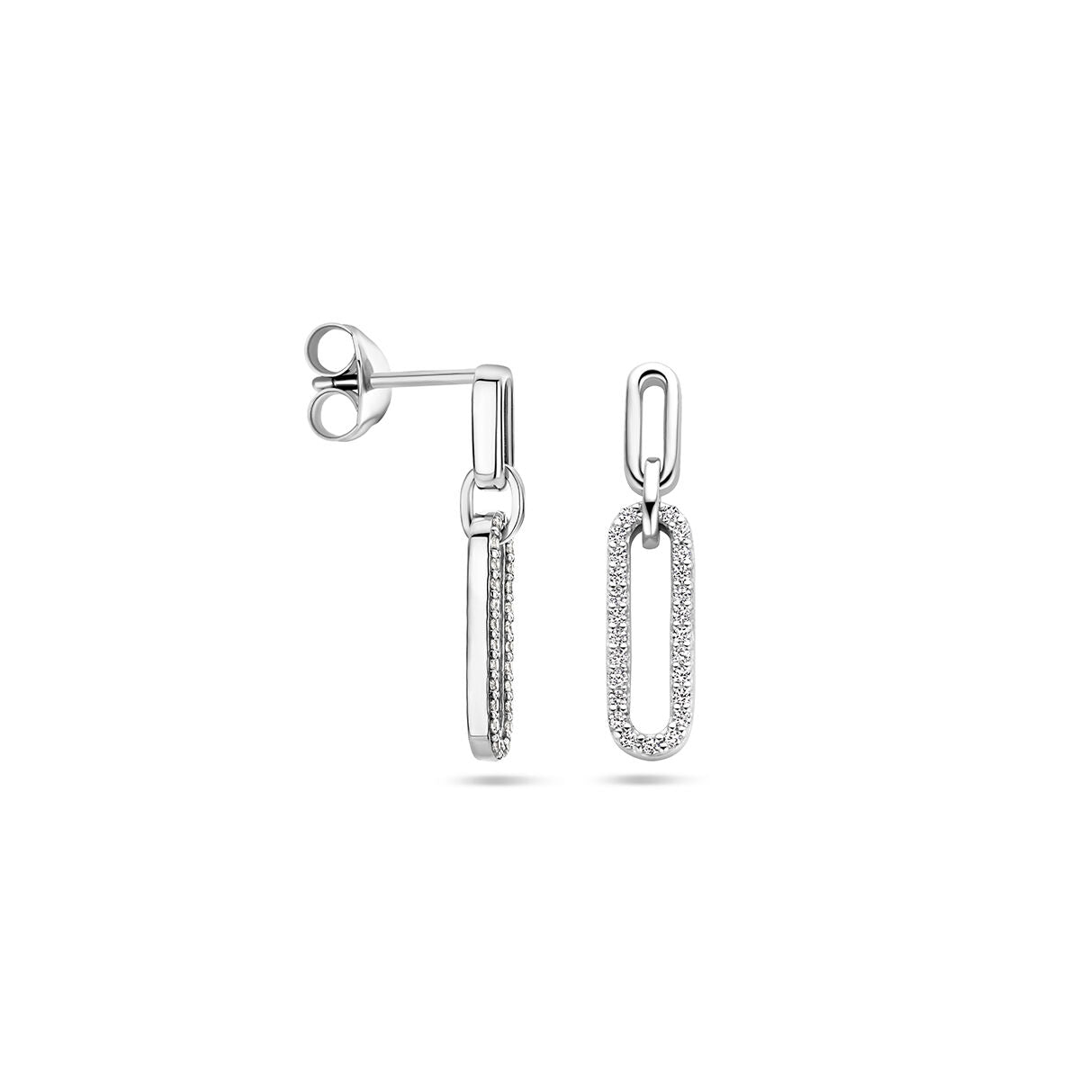 orecchini pendenti zircone argento rodiato