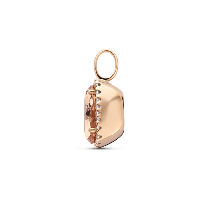 hanger morganiet en diamant 0.25ct h si halo 14K roségoud