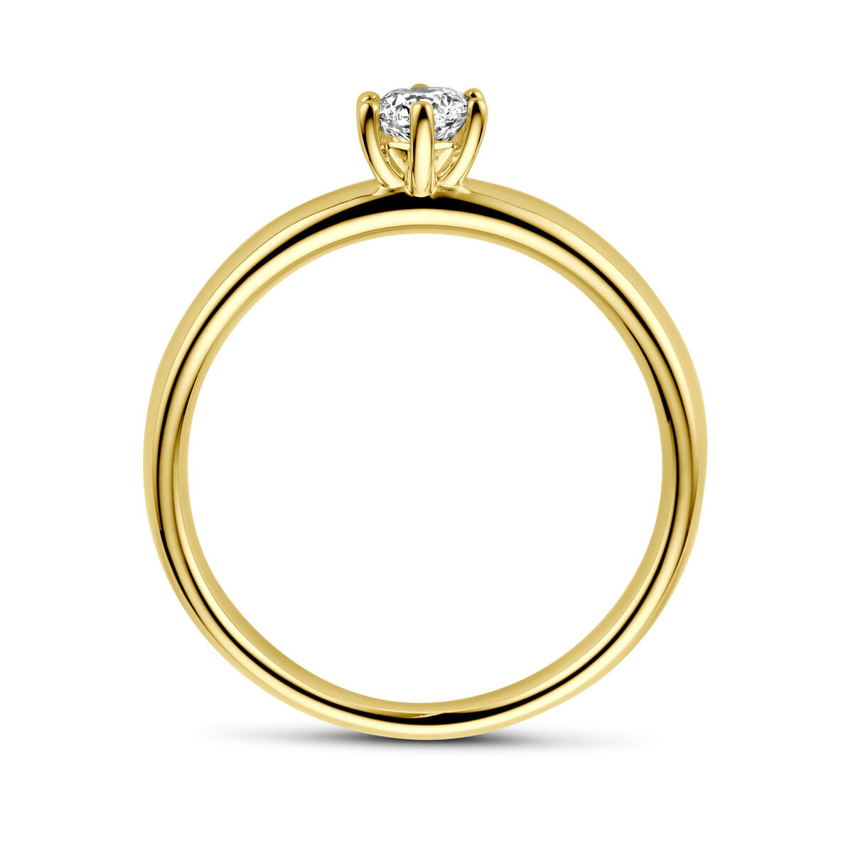 anello di fidanzamento diamante 0.25ct h si oro giallo 14K