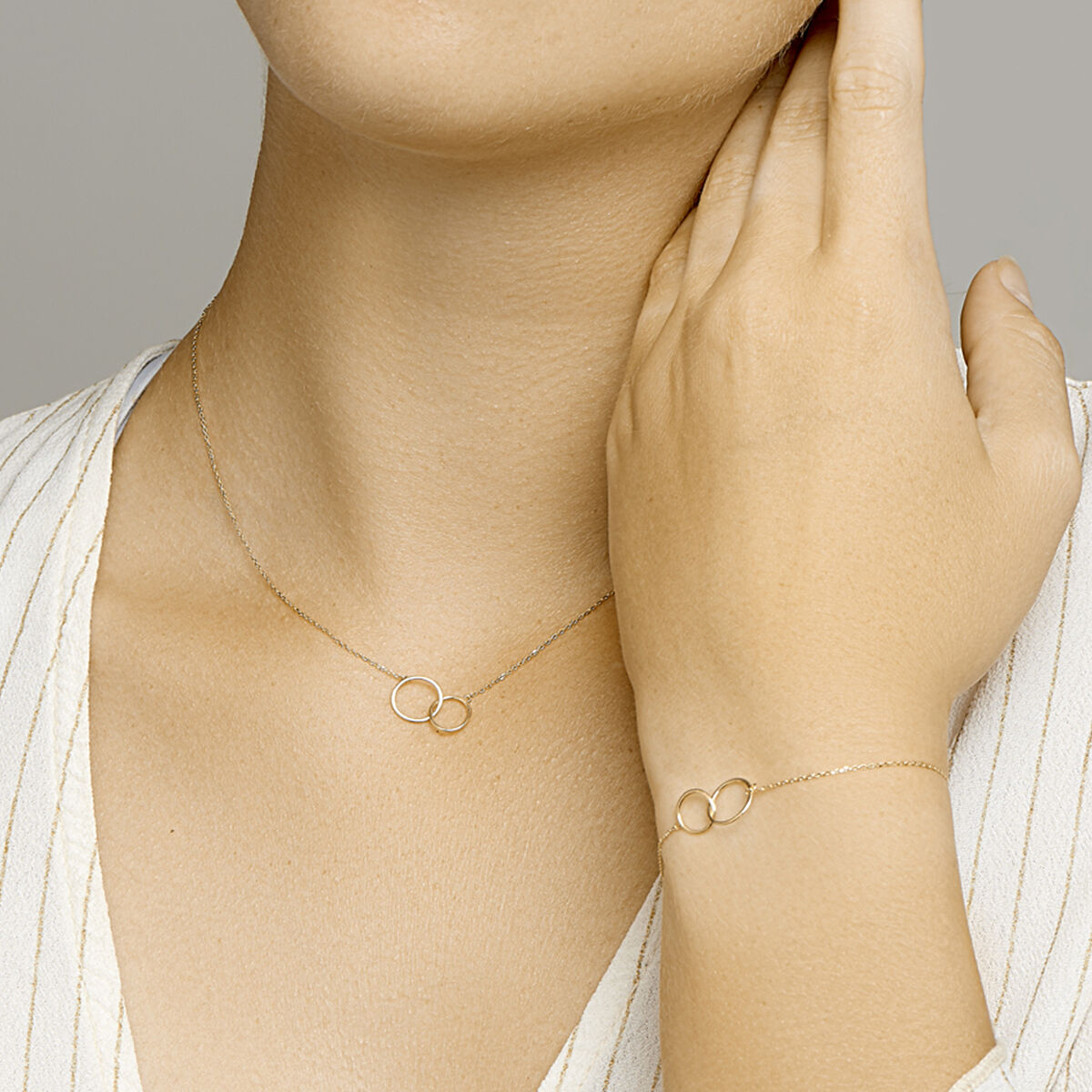 Bracciale in oro da donna con cerchietti 14K