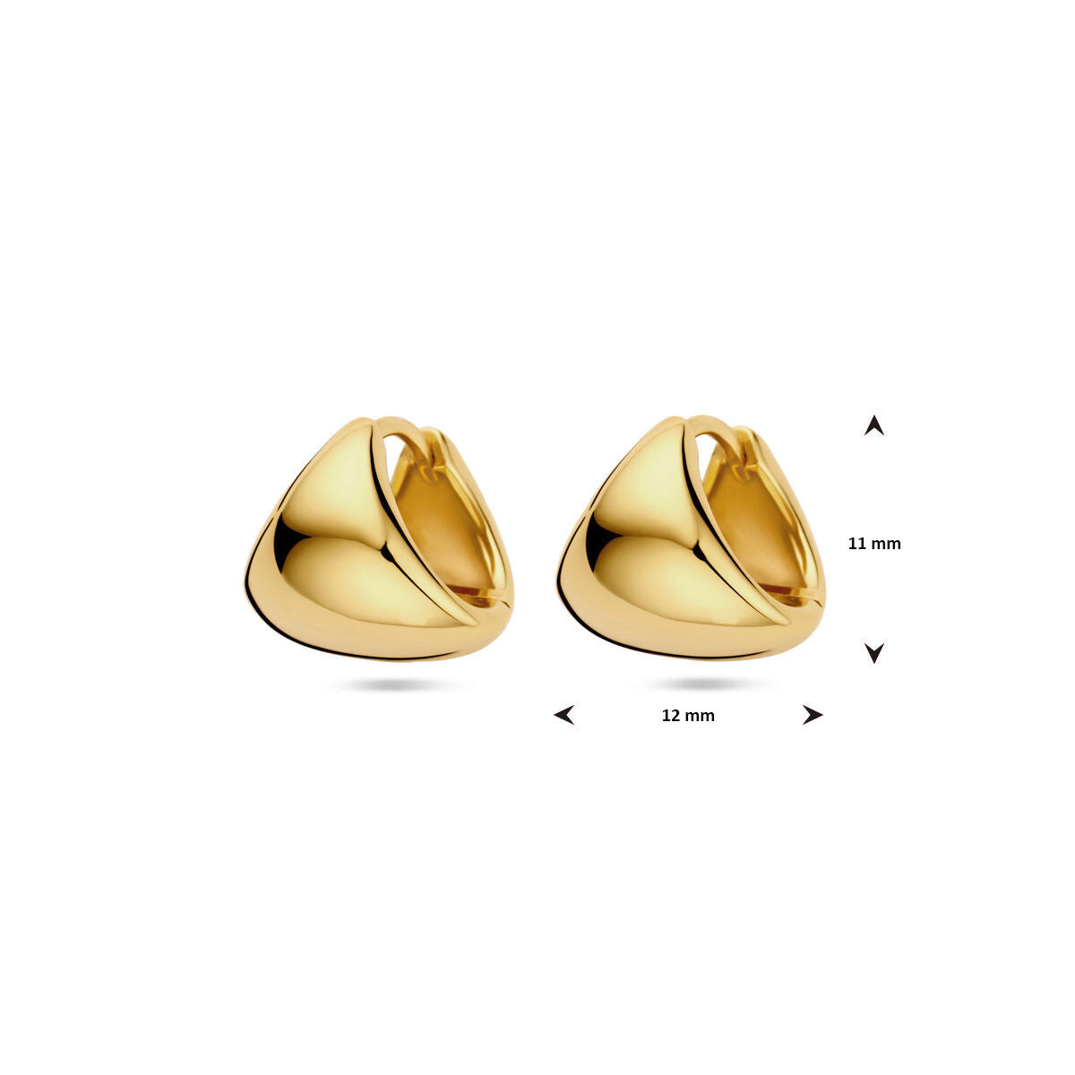 orecchini a cerchio con chiusura a scatto 1 micron argento placcato oro (giallo)