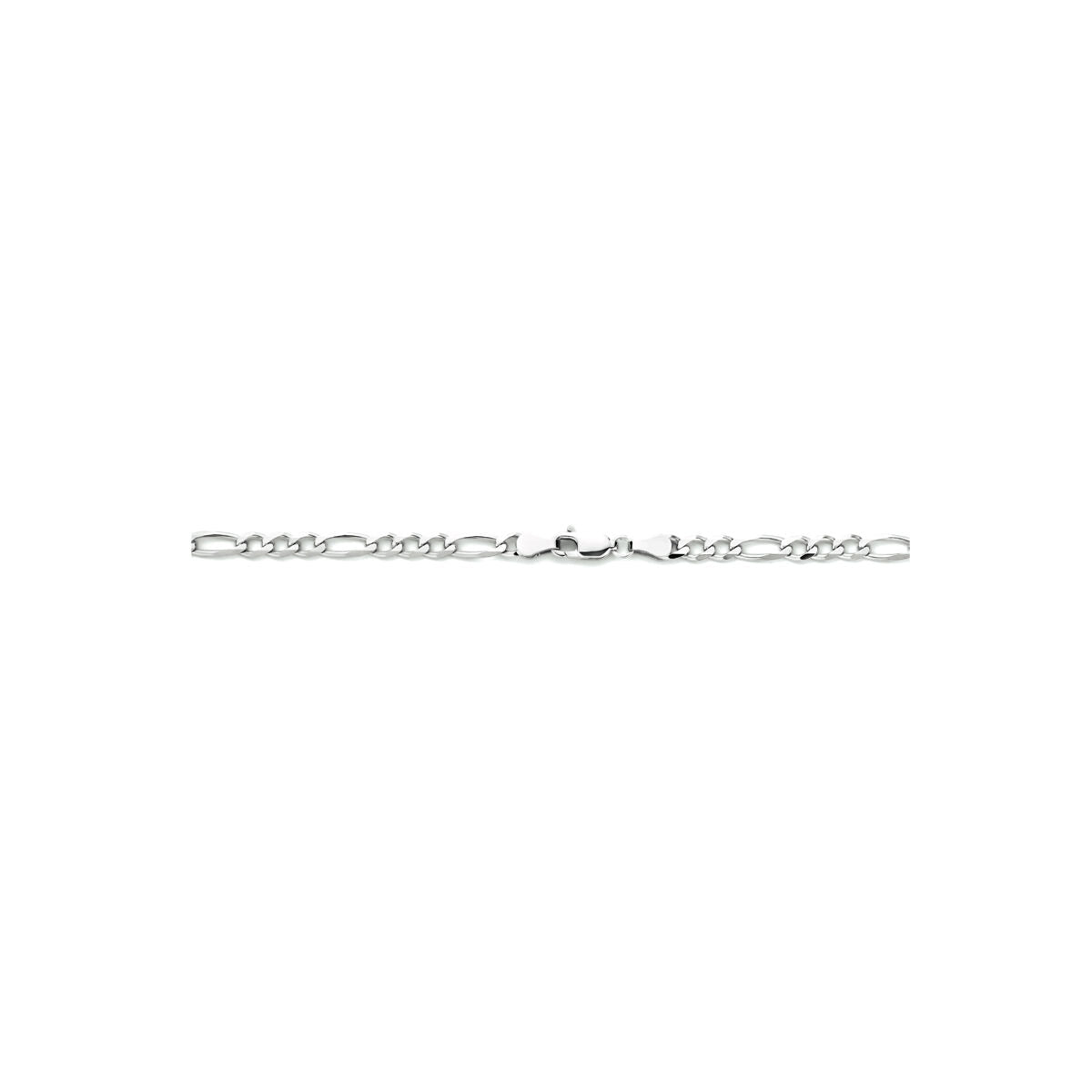 collana figaro 4,0 mm 50 cm argento rodiato