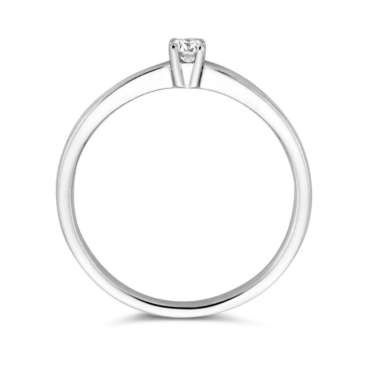 anello diamante 0.10ct h si oro bianco 14K