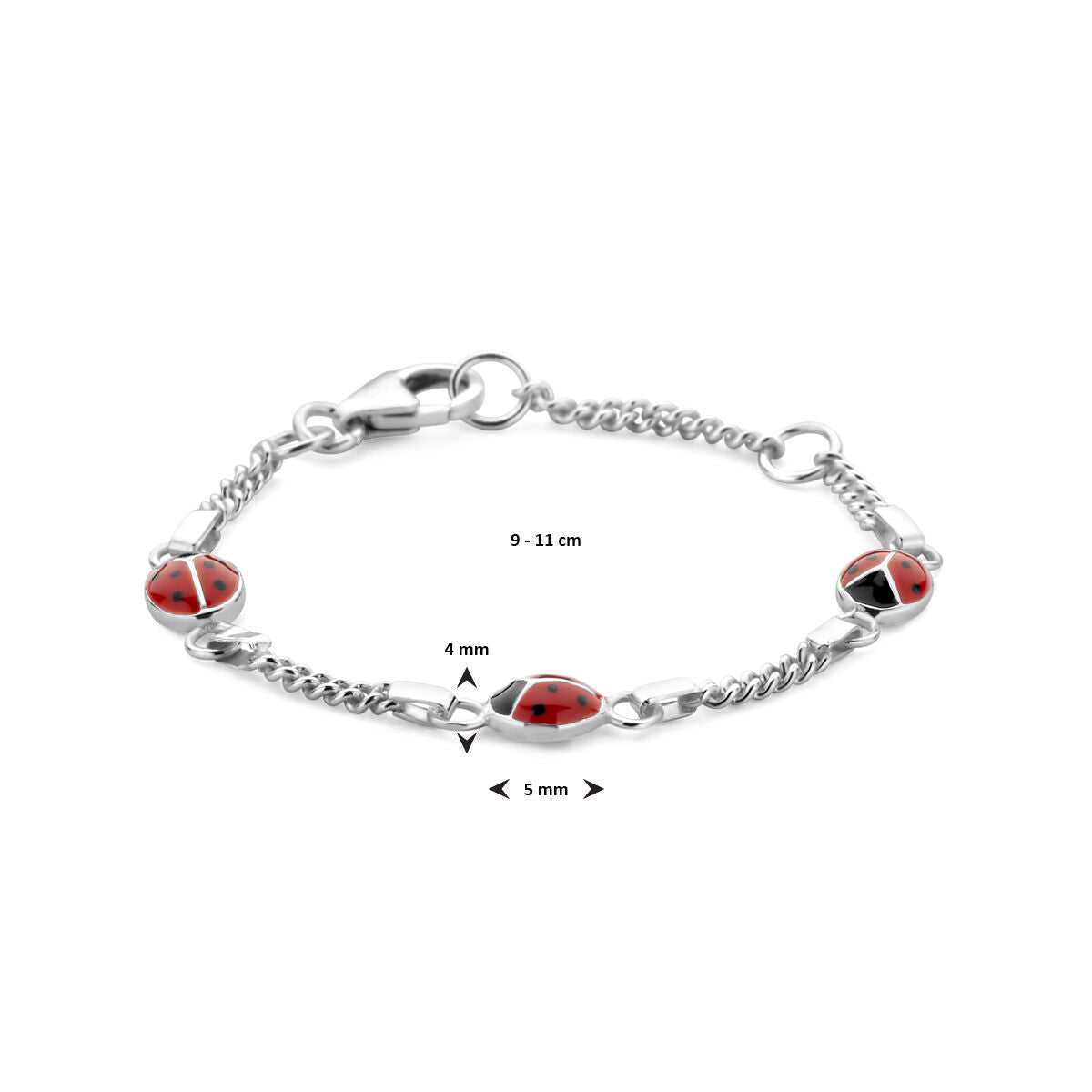 Bracciale coccinella argento bianco