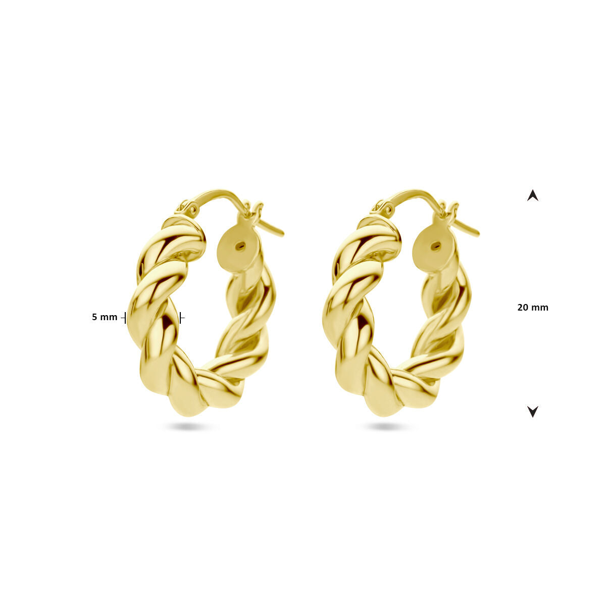 orecchini attorcigliati 1 micron argento placcato oro (giallo)