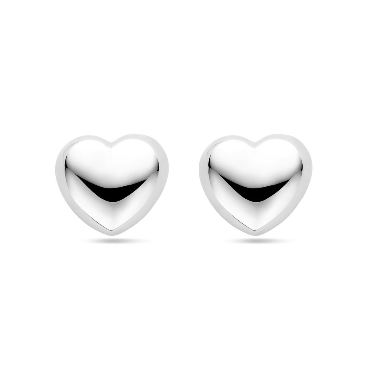 orecchini a bottone cuore 9,5 mm argento rodiato