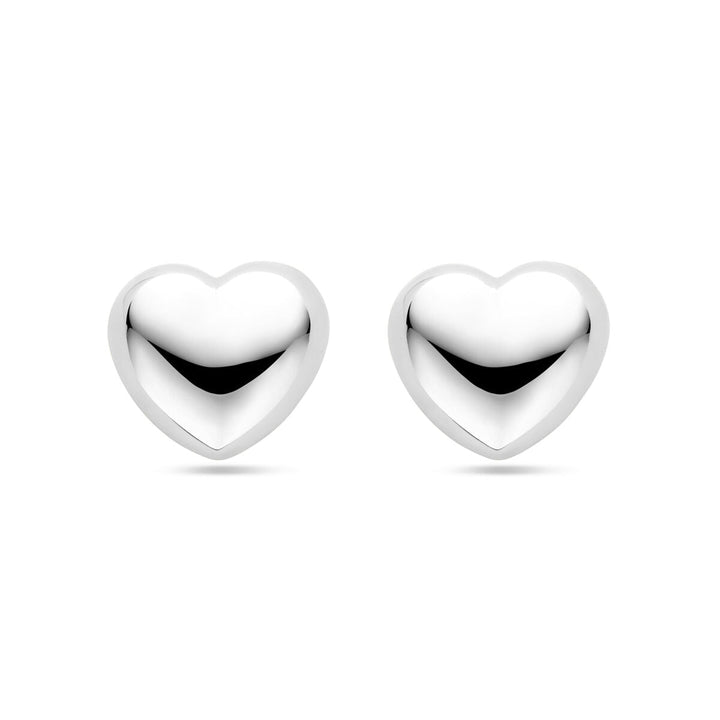 oorknoppen hartje 9,5 mm zilver gerhodineerd