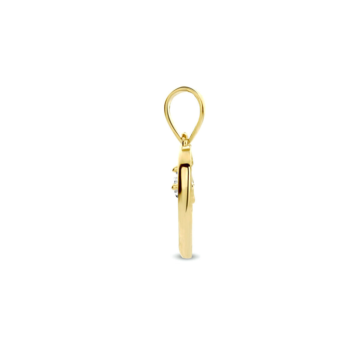 ciondolo cuore zirconia oro giallo 14K