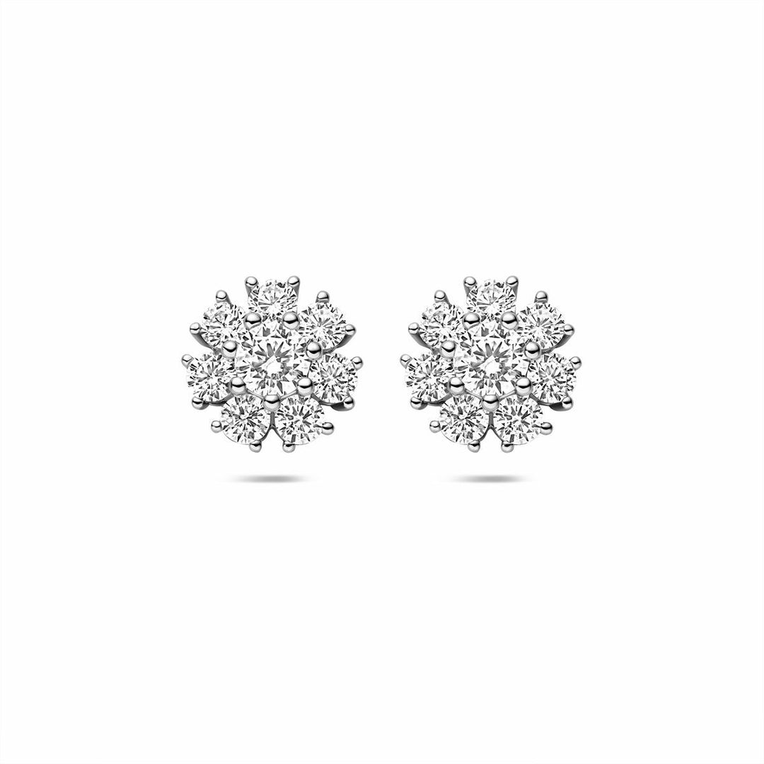 Zilveren oorknoppen met zirkonia – gerhodineerd 925 zilver