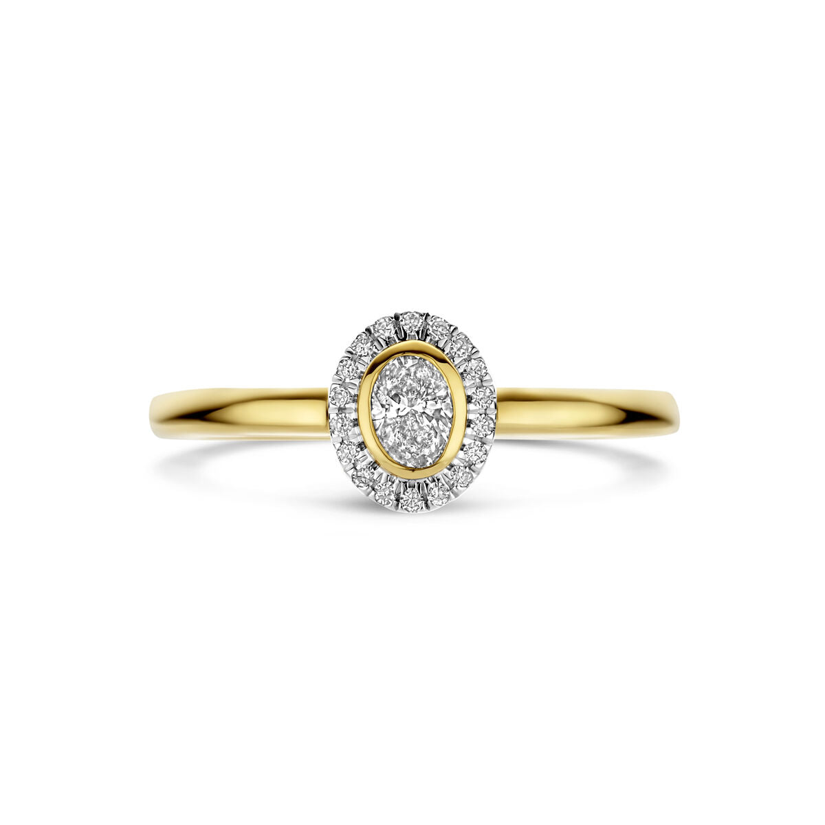 ring diamant 0.25ct h si 14K geelgoud