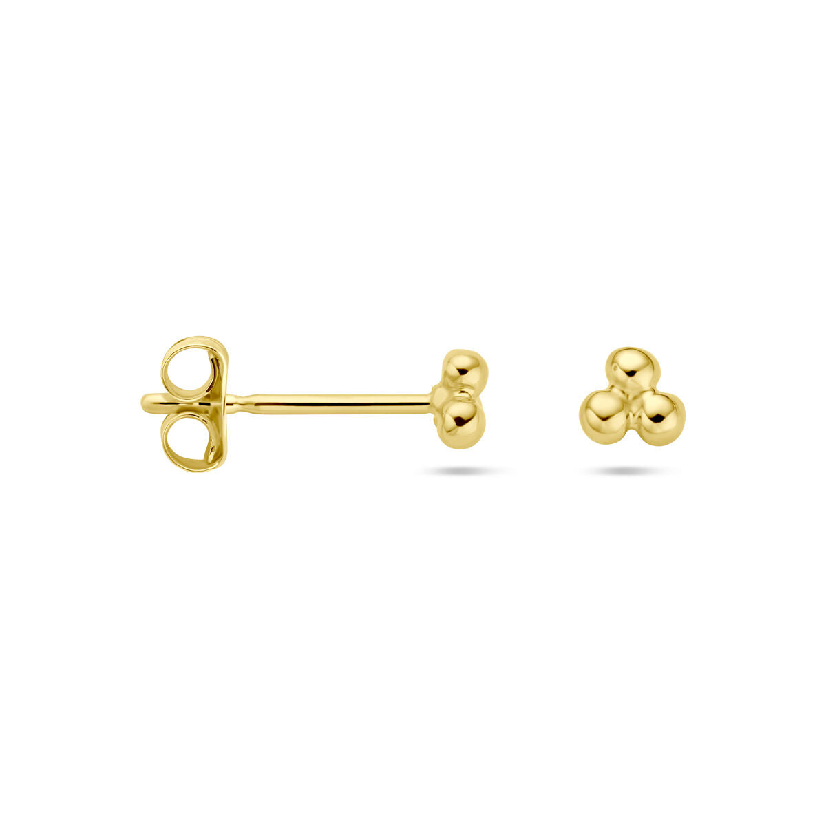 orecchini a bottone a sfera in oro giallo 14K