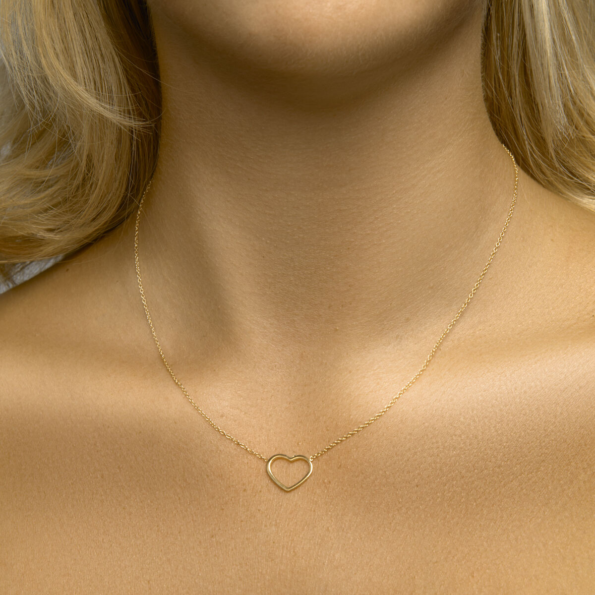 collana cuore 41 + 5 cm 3 micron argento dorato (giallo)