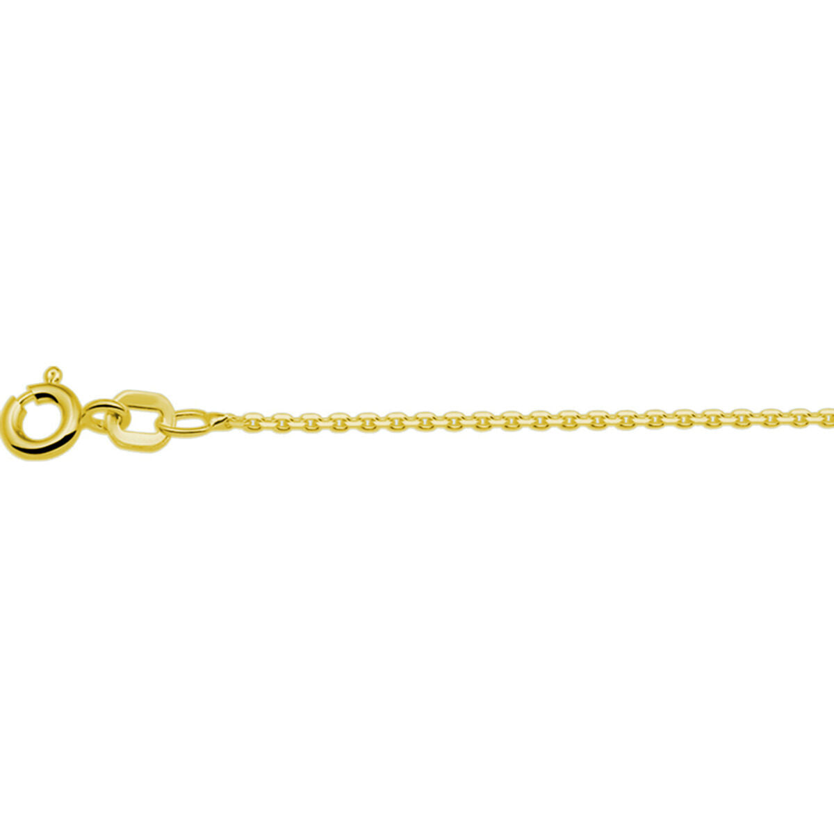 Gouden vergulde ketting met ankerdesign en gediamanteerde schakels van 1,1 mm.