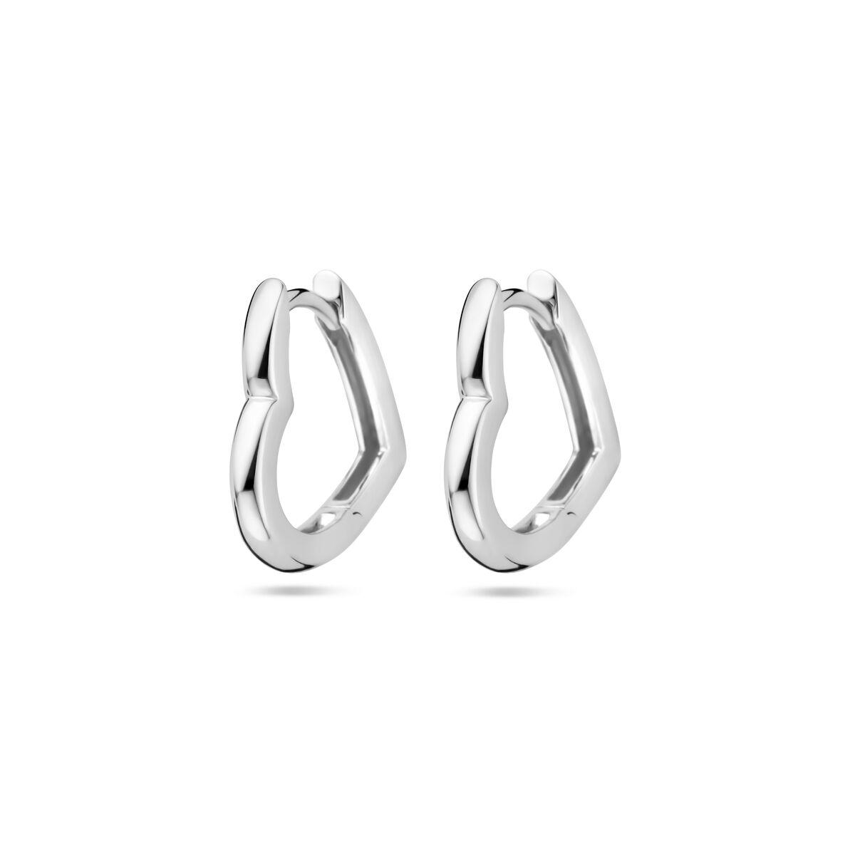 orecchini a cerchio pieghevole cuoricino 16 mm argento rodiato
