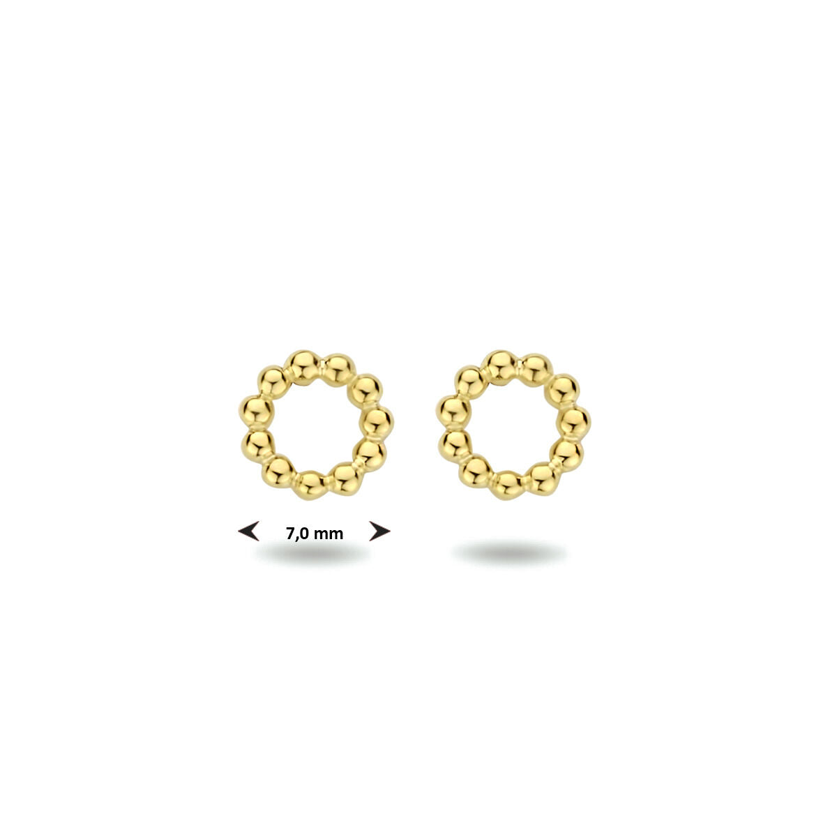orecchini a bottone rotondi 1 micron argento placcato oro (giallo)