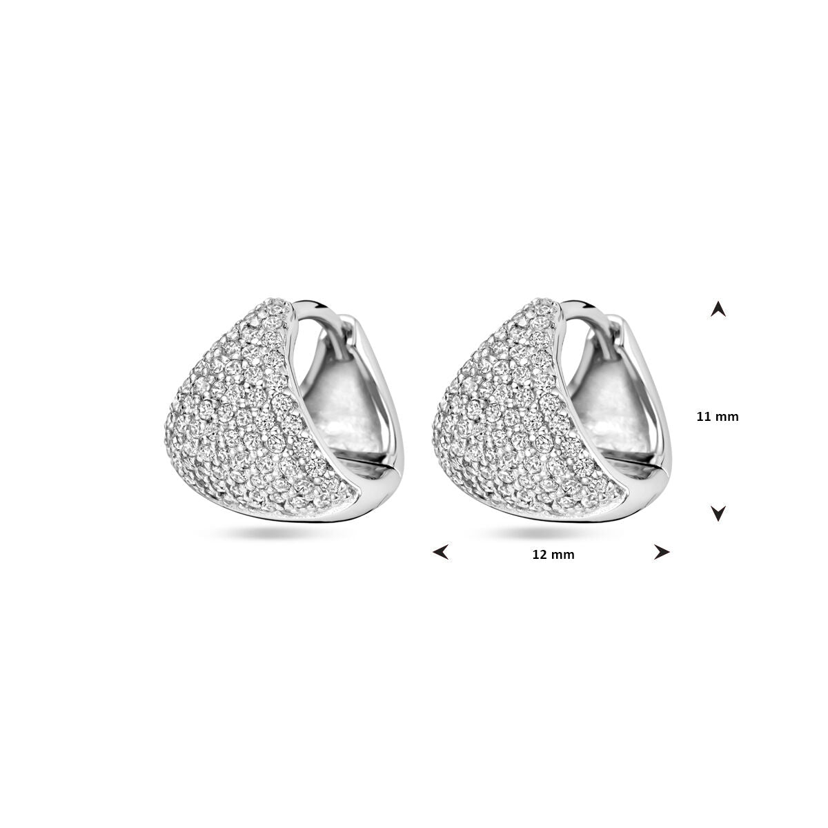 orecchini a cerchio zirconia 11 mm argento rodiato
