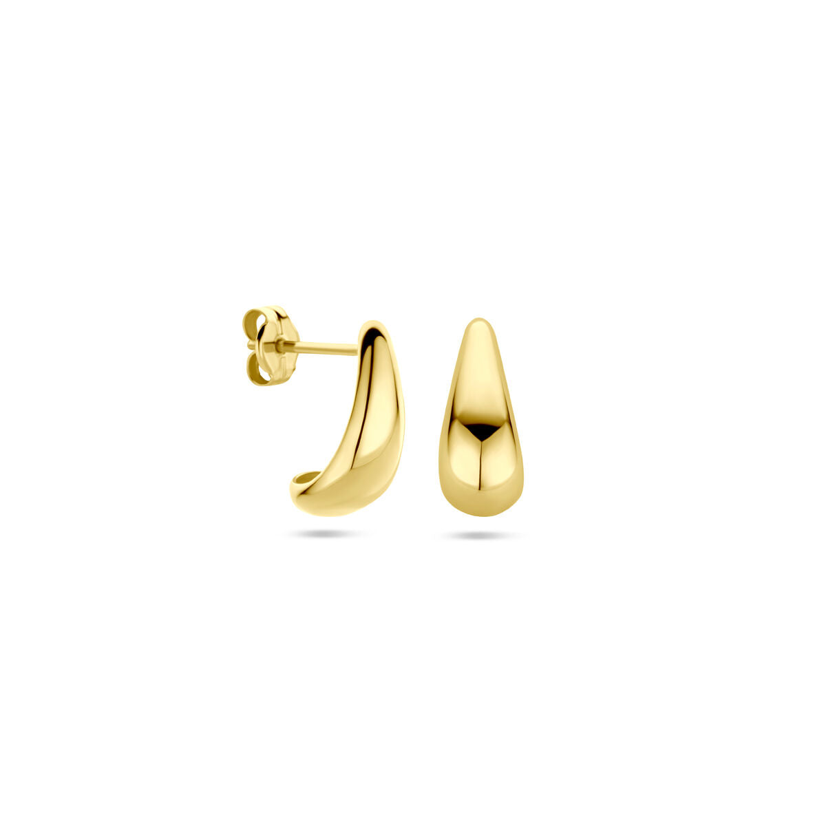 Orecchini a bottone goccia 13 mm oro giallo 14K