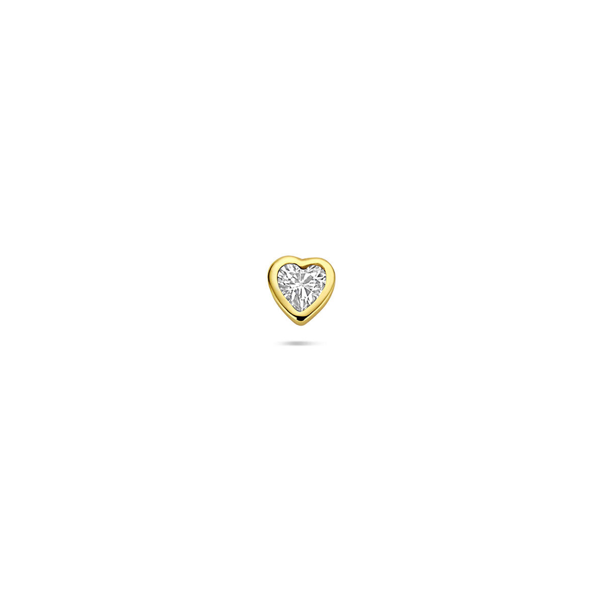 Piercing flat back in argento 925 dorato con zirconia a forma di cuore