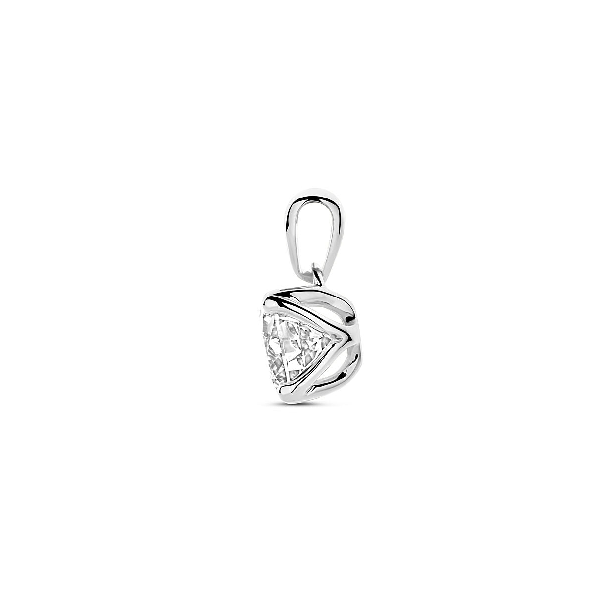 ciondolo diamante lab grown 1.00ct h si 11 mm oro bianco 14K