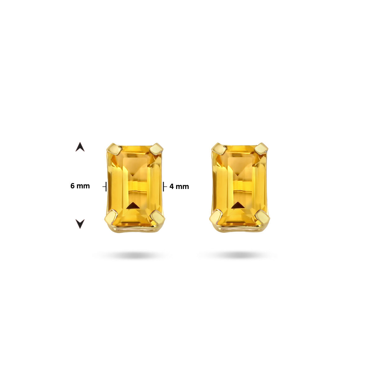 Orecchini a bottone citrino 14K oro giallo