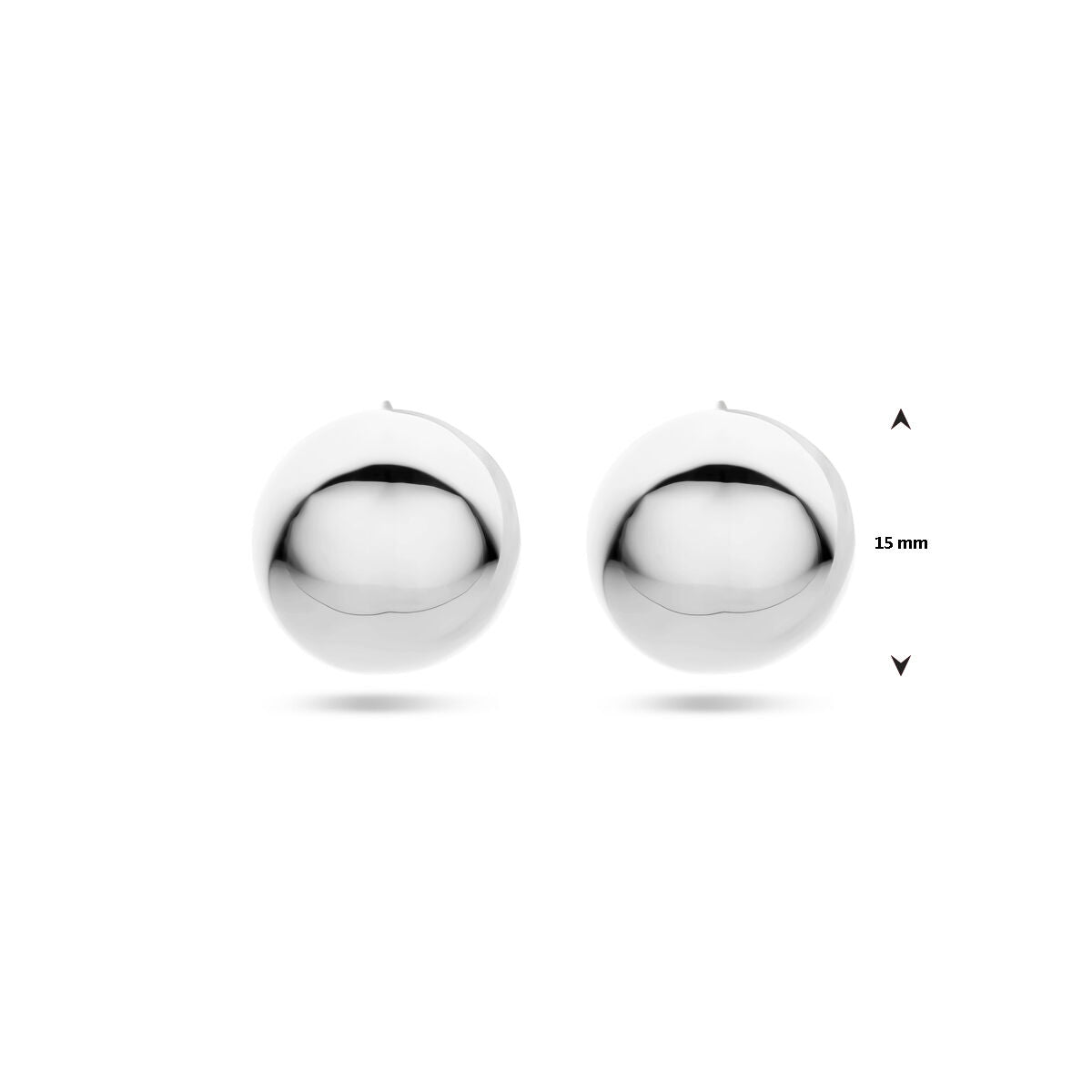 orecchini a perno 15 mm argento rodiato
