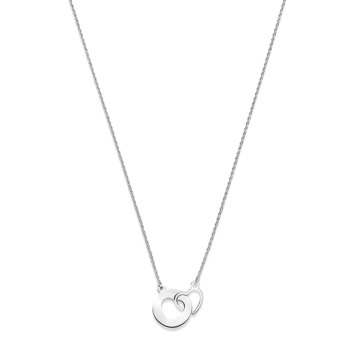 collier hartjes 1,3 mm 41 + 4 cm zilver gerhodineerd