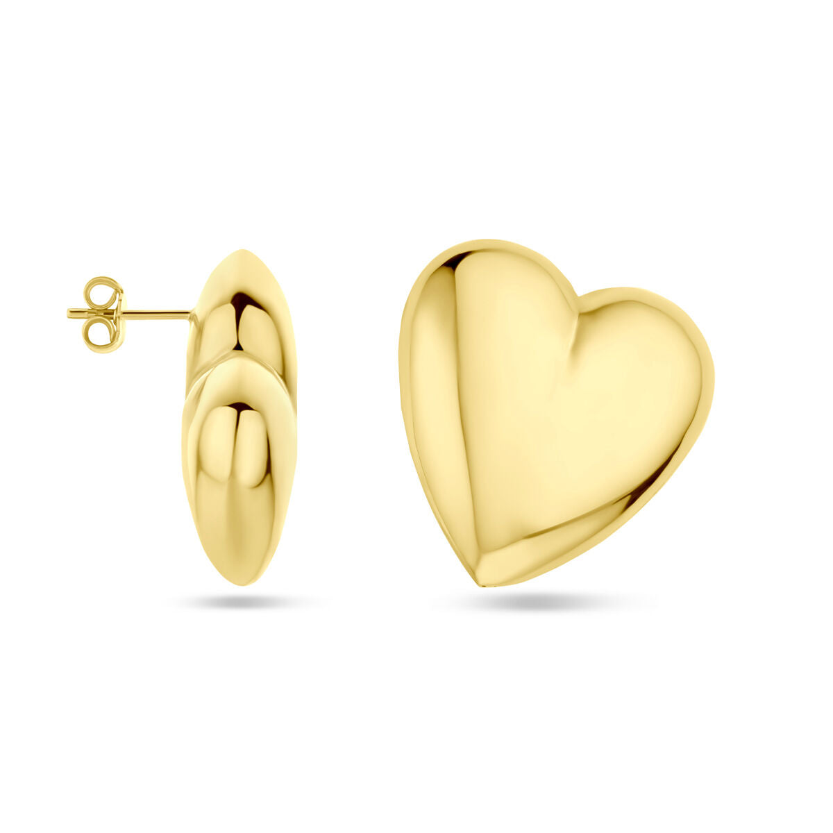 Van der Kooij Collezione - orecchini a lobo cuore 31 mm 1 micron argento dorato (giallo)