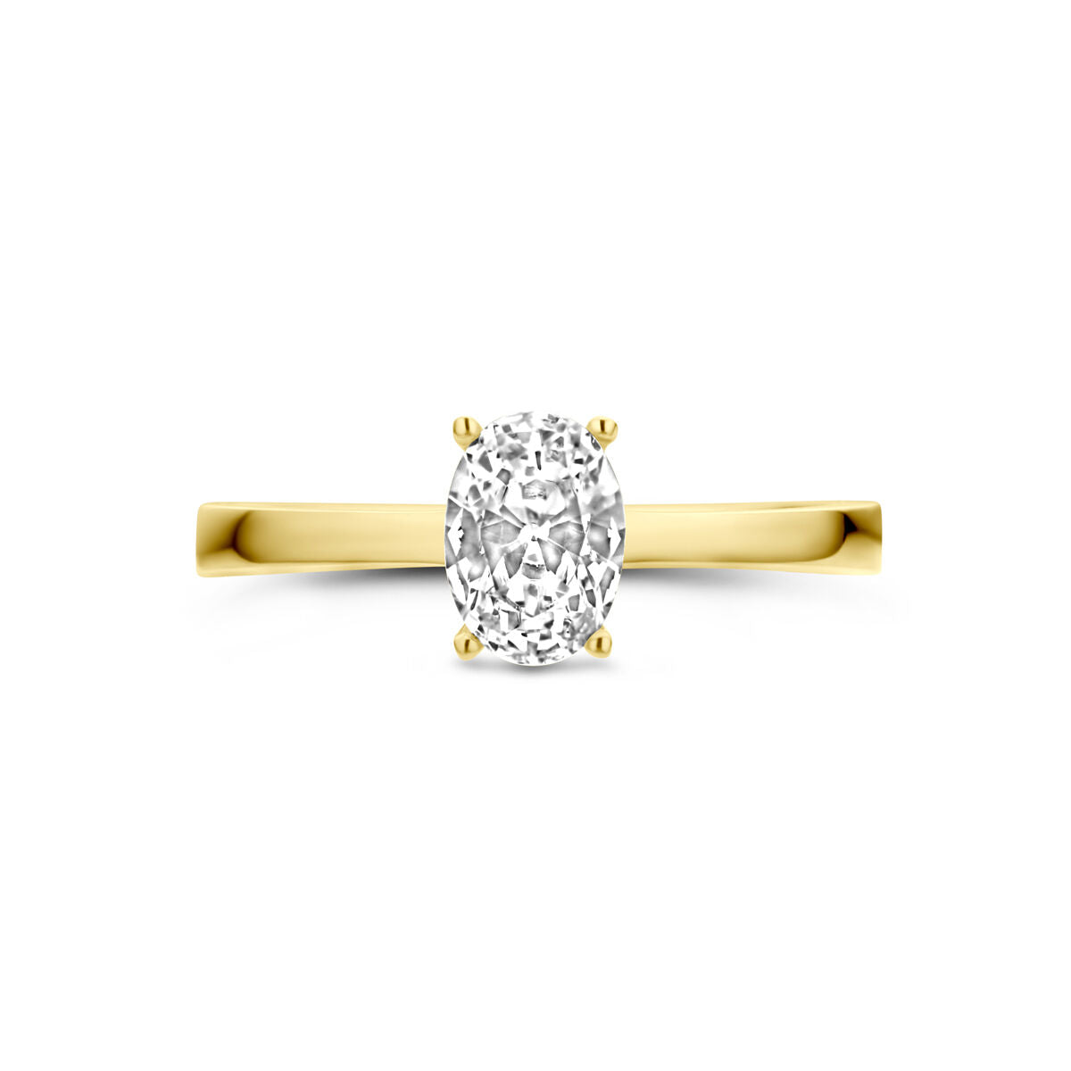 anello zirconia 14K oro giallo
