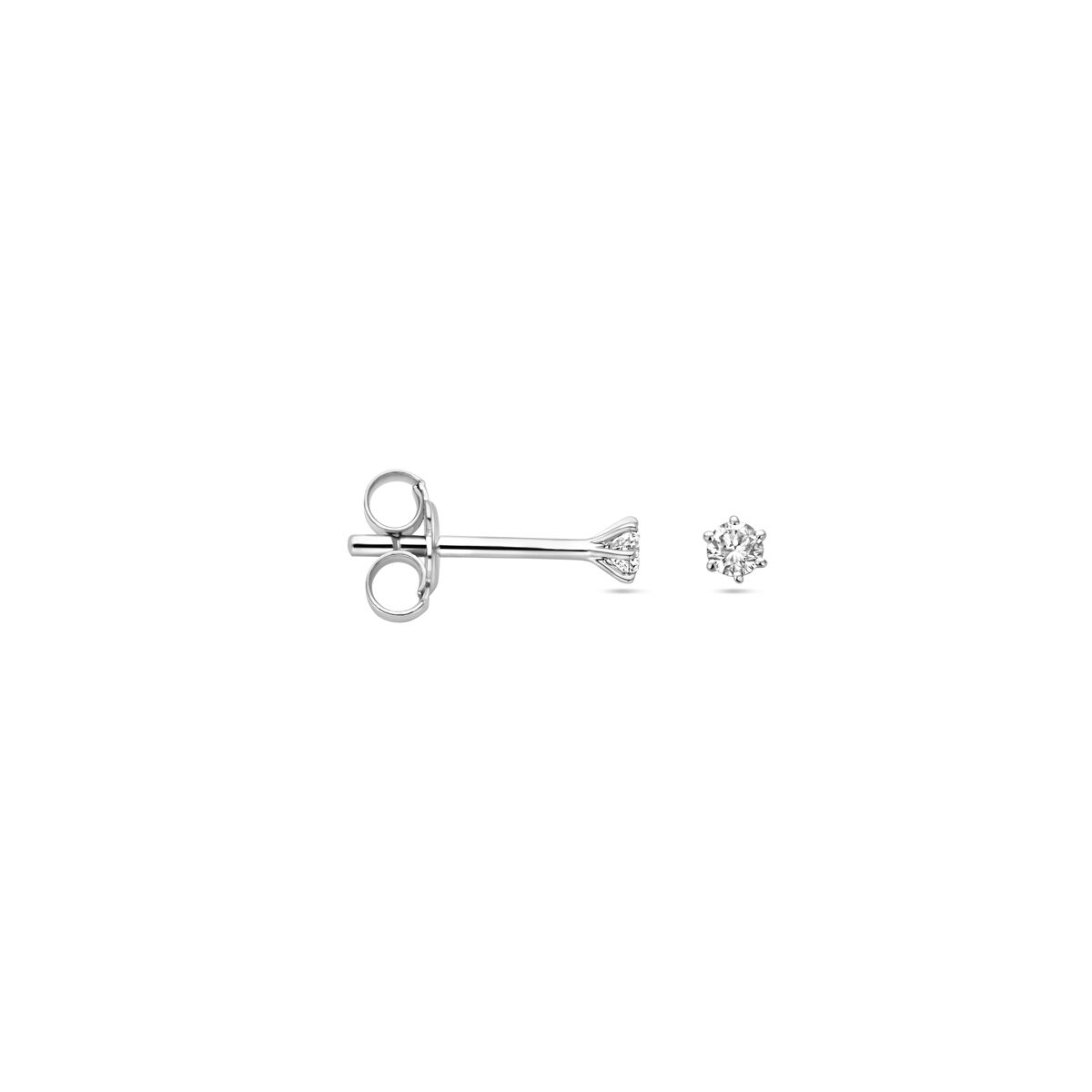 orecchini a bottone diamante h si 14K oro bianco
