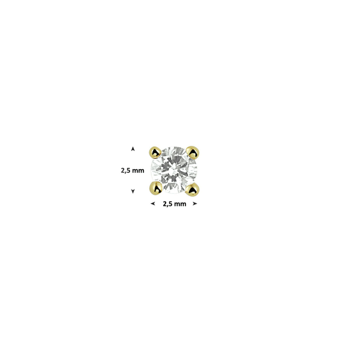 orecchino a bottone diamante 0.05ct h si per pezzo 14K oro giallo