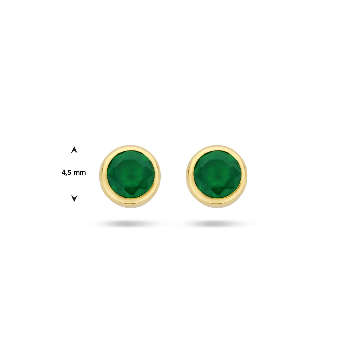 orecchini a bottone agata verde oro giallo 14K