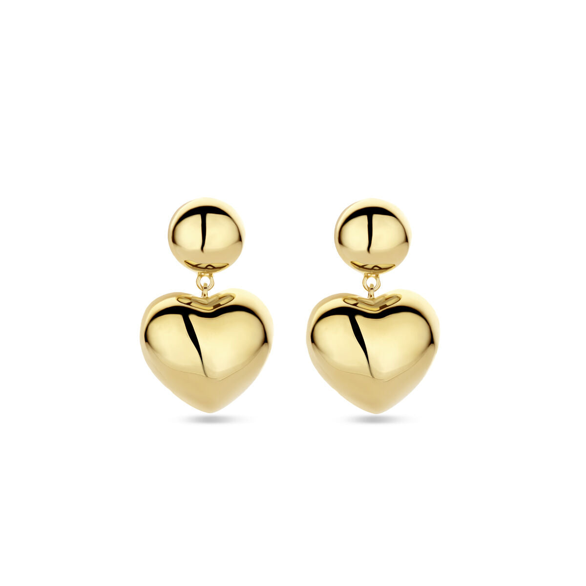 orecchini pendenti cuoricino 32 mm argento dorato 1 micron (giallo)