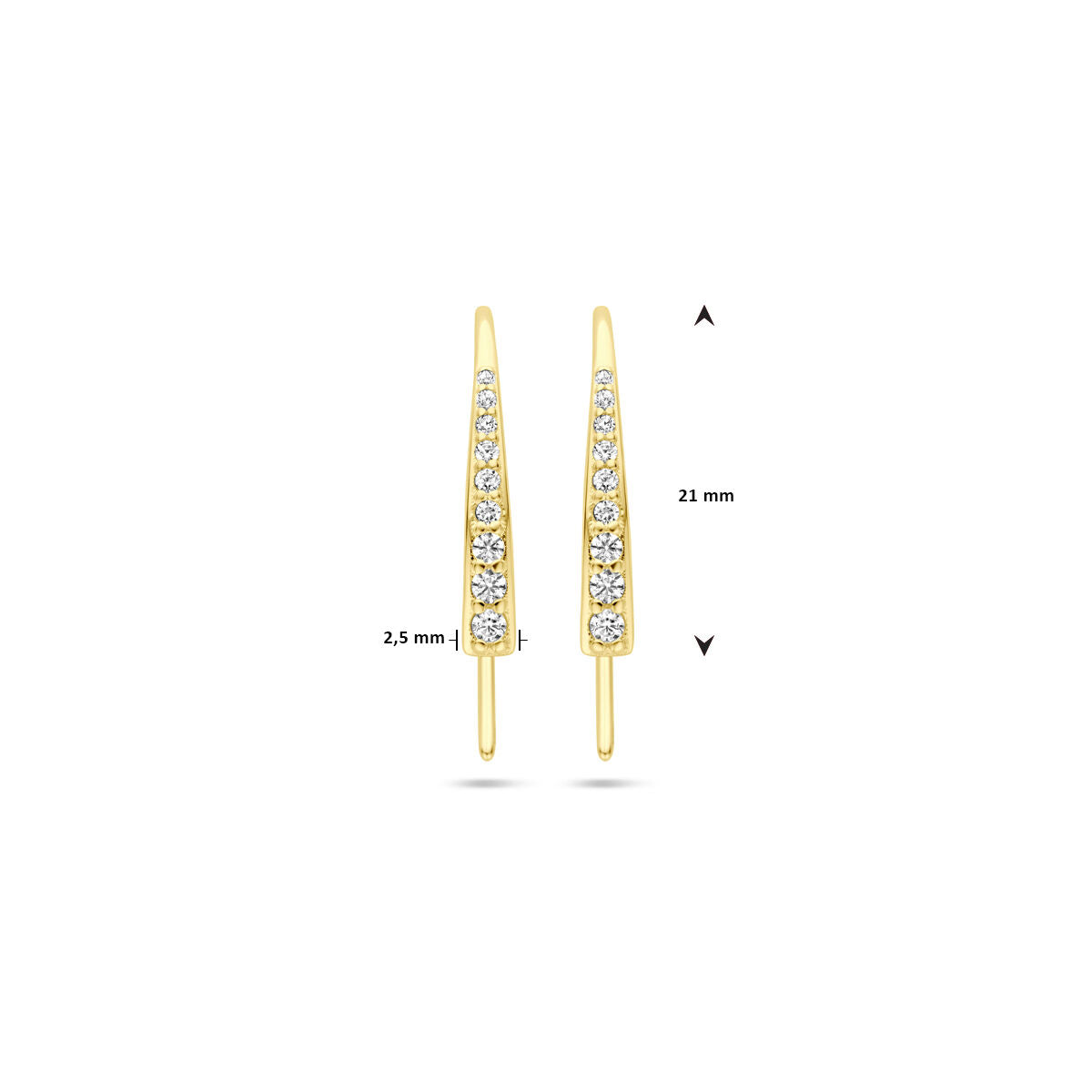orecchino a gancio 21 mm oro giallo 14K