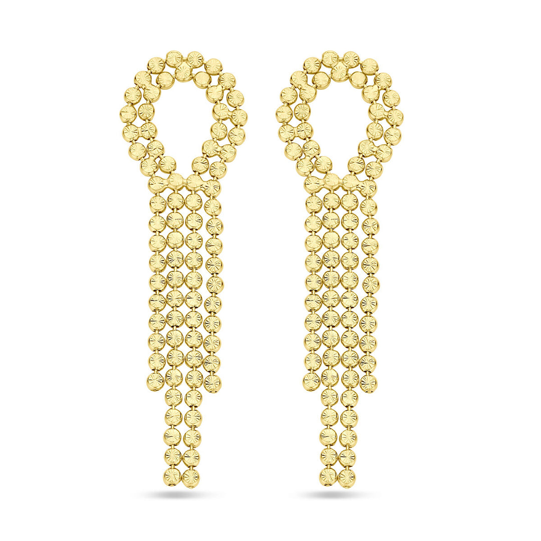 Van der Kooij Collectie - oorhangers gediamanteerd 72 mm 1 micron zilver verguld (geel)