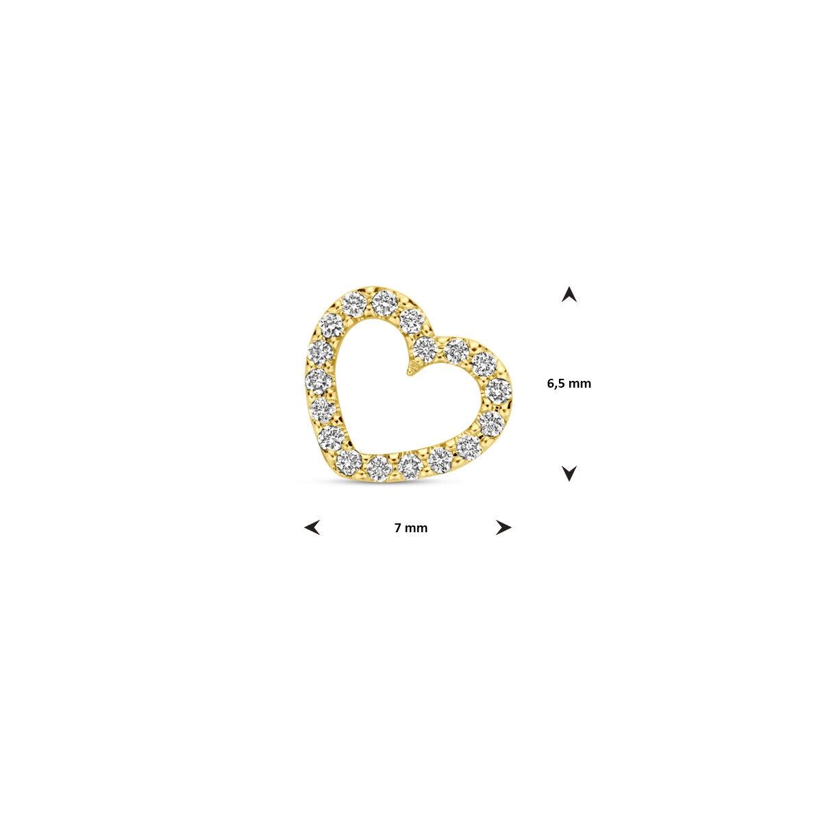 ciondolo cuoricino diamante 0.05ct h si 6,5 mm 14K oro giallo