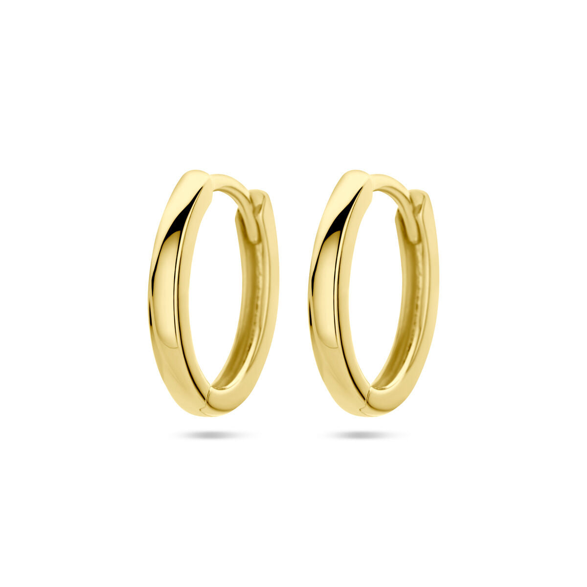 Orecchini alla creola in oro giallo 14K con finitura lucida.