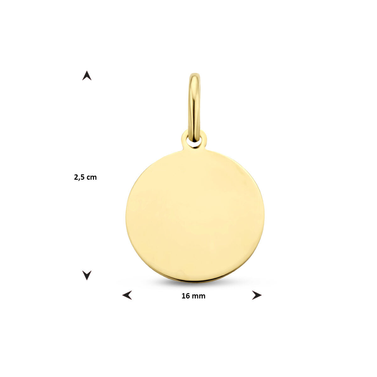 ciondolo da incisione rotondo 14K oro giallo