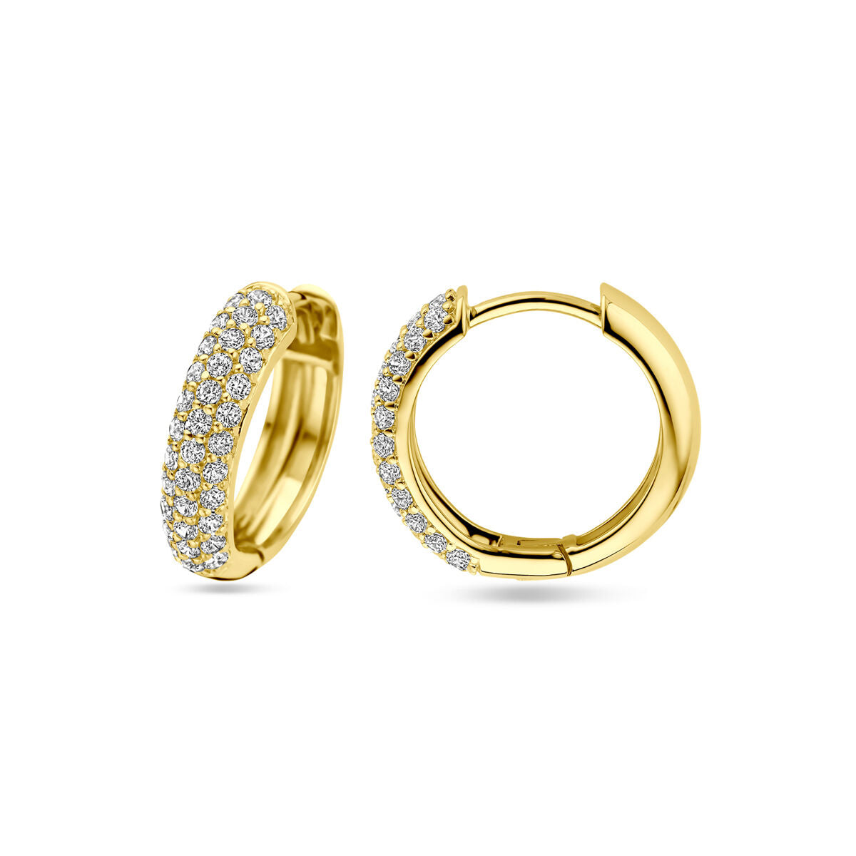 orecchini a clip zircone 15,5 mm 1 micron argento placcato oro (giallo)