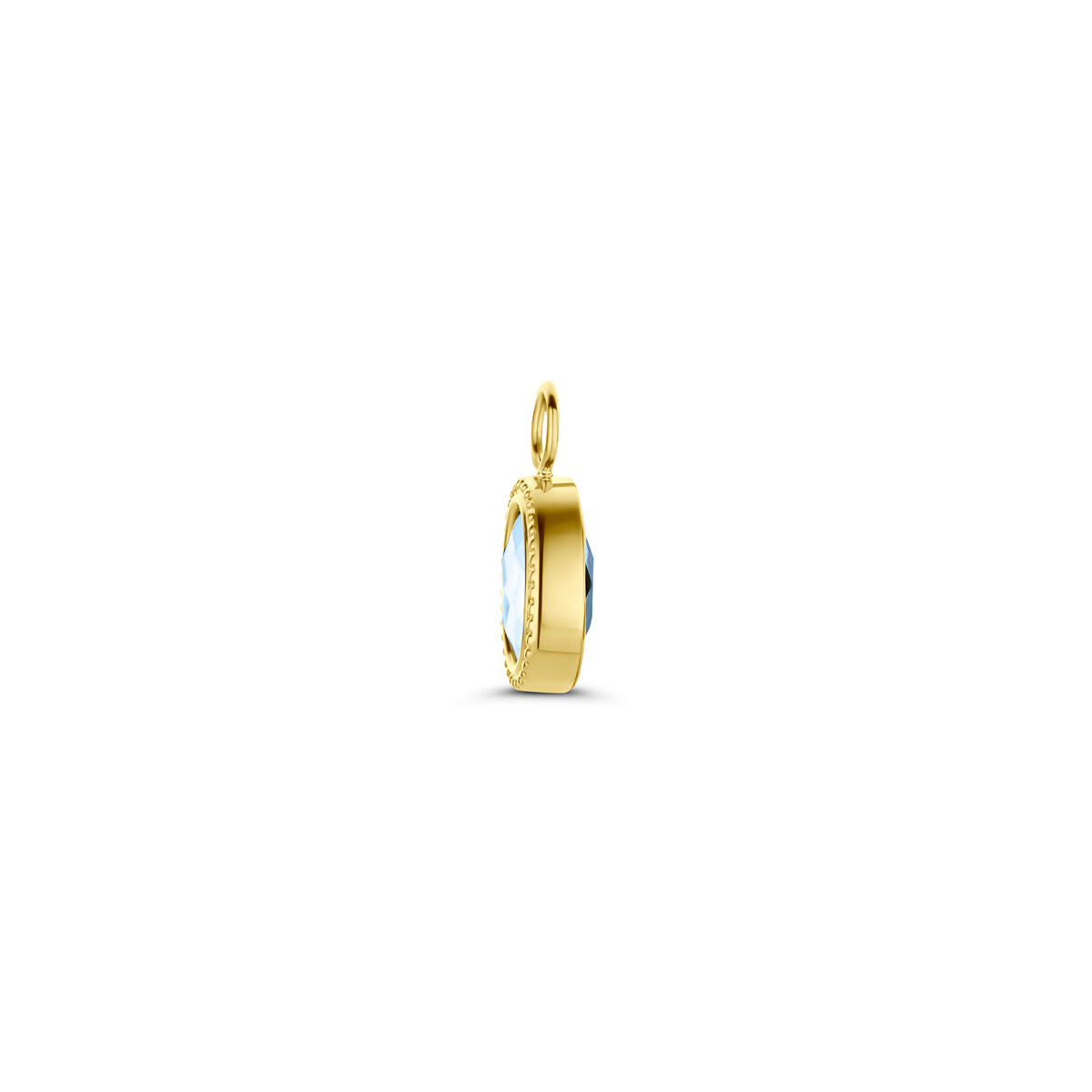 ciondolo per orecchini a cerchio london blue topazio oro giallo 14K