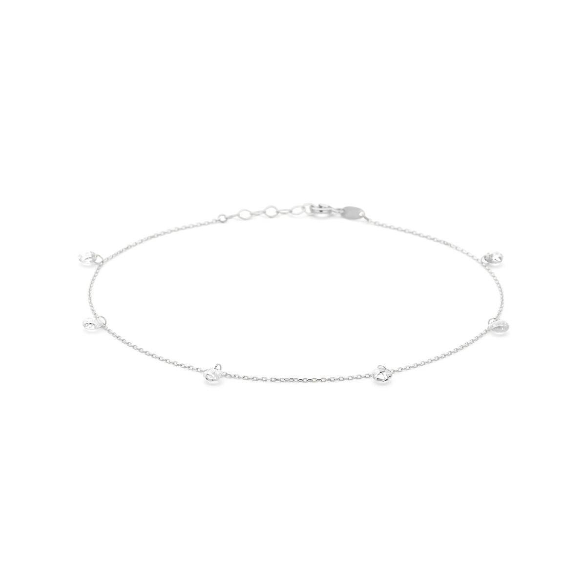 Bracciale in argento rodiato con zirconi da 1,0 mm, lunghezza 24 + 2 cm.