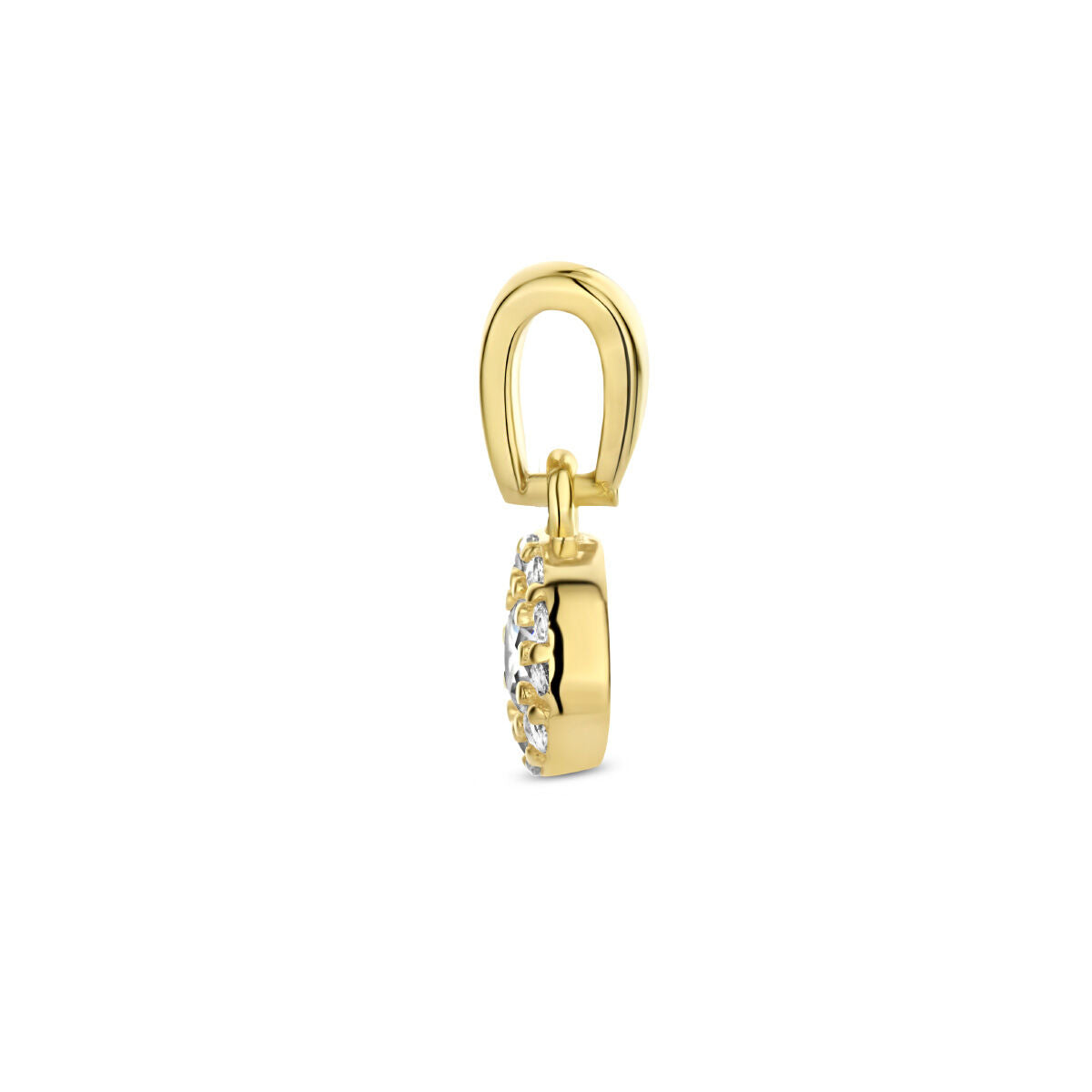 ciondolo zirconia halo 14K oro giallo