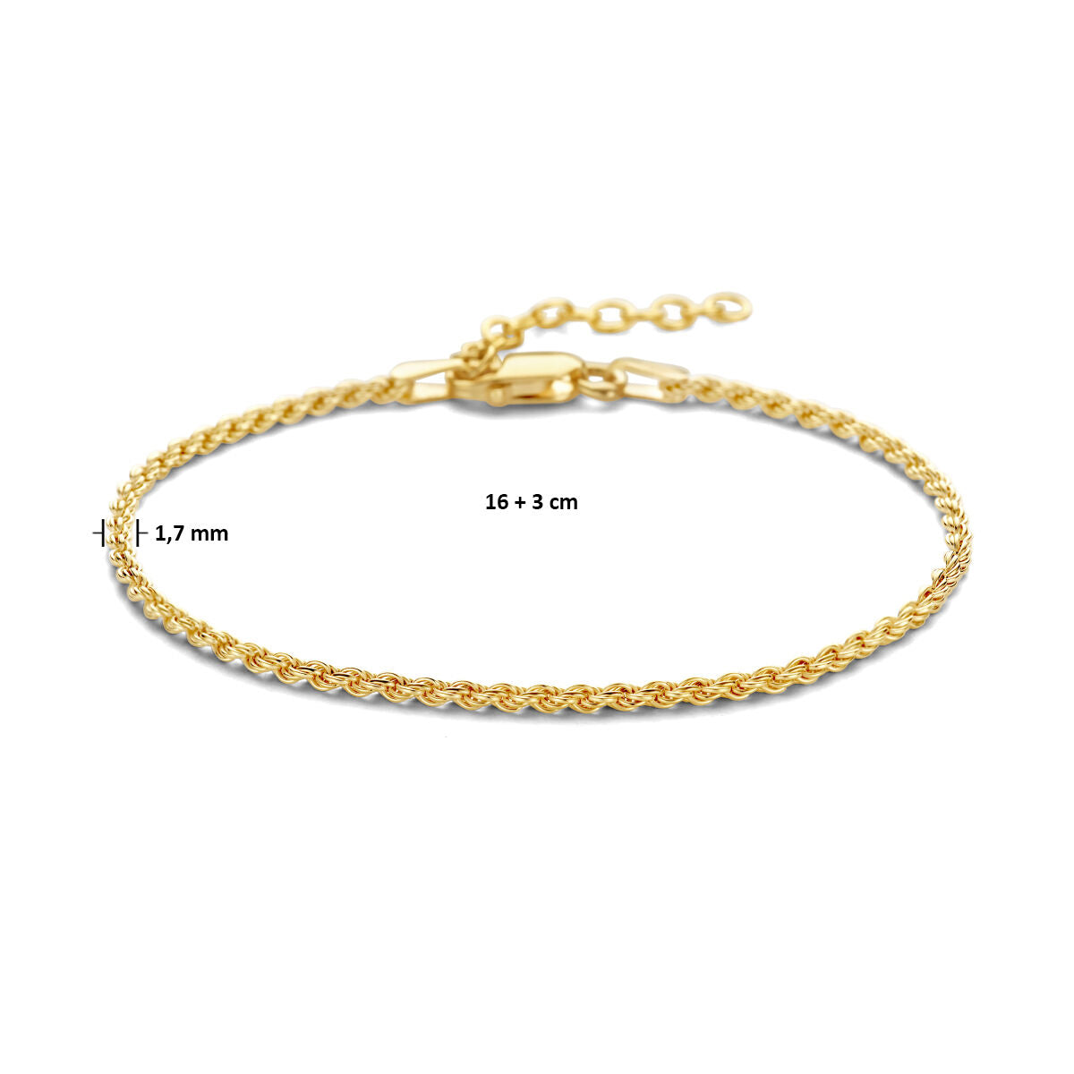 cordoncino 1,7 mm 3 micron argento dorato (giallo)