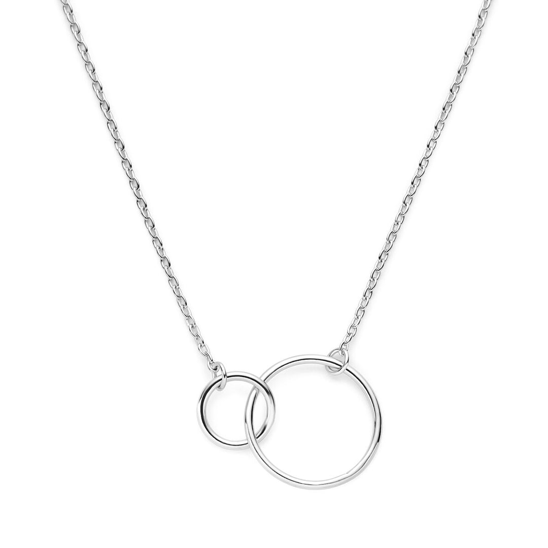 Zilveren ketting dames rondjes gerhodineerd
