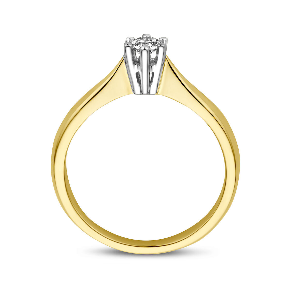 Anello diamante 0.15ct h si 14K oro bicolore giallo/bianco