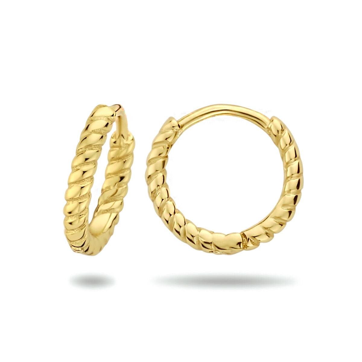 orecchini a cerchio ritorti argento placcato oro 1 micron (giallo)